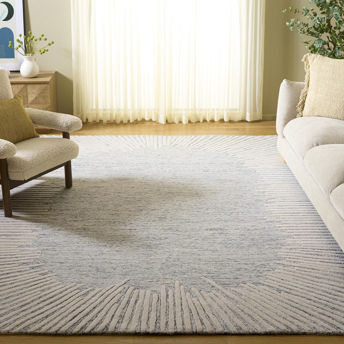SAFAVIEH ABT478F - Alfombra hecha a mano de lana de 9 x 12 pulgadas...