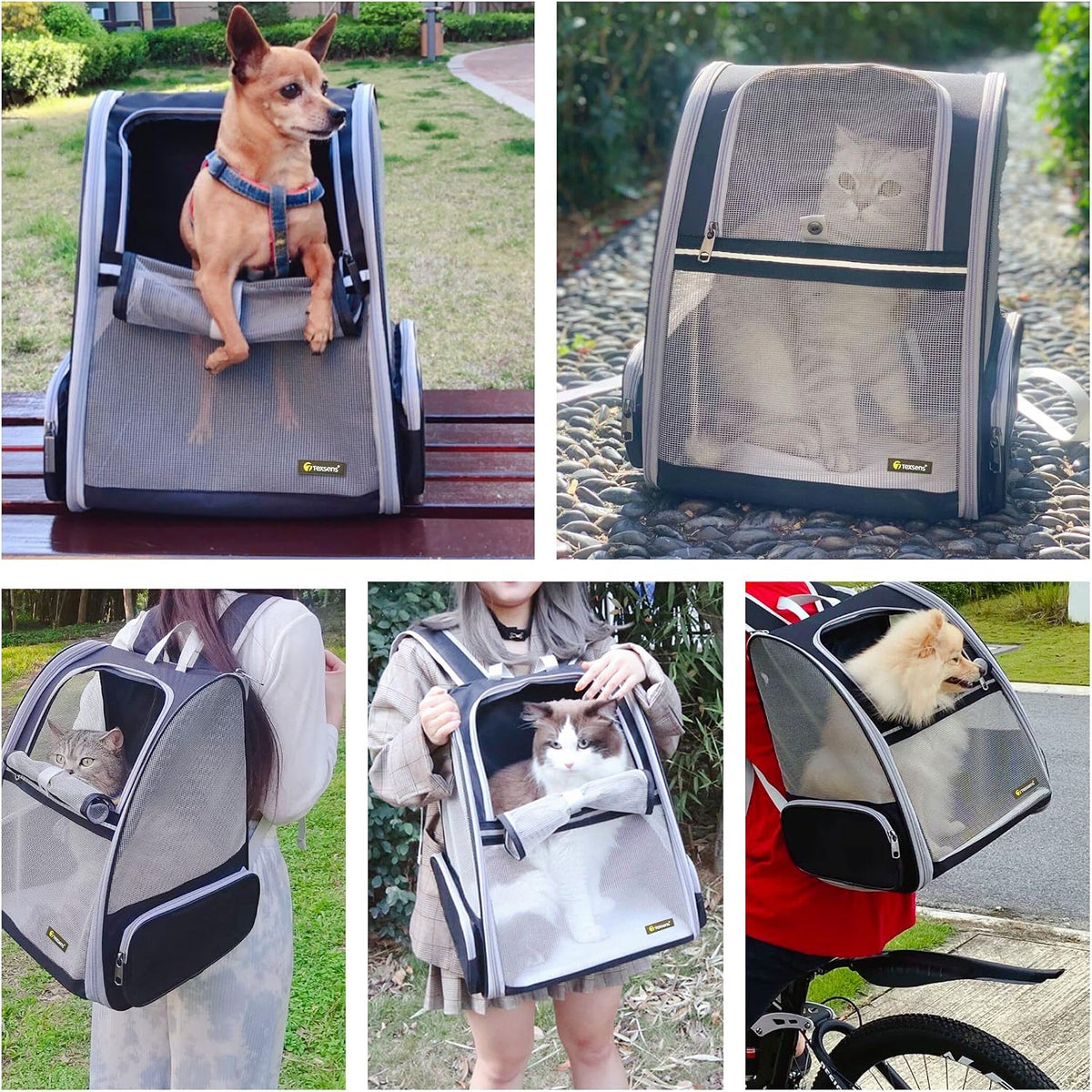 Texsens - Mochila para transporte de mascotas, con un innovador sis...