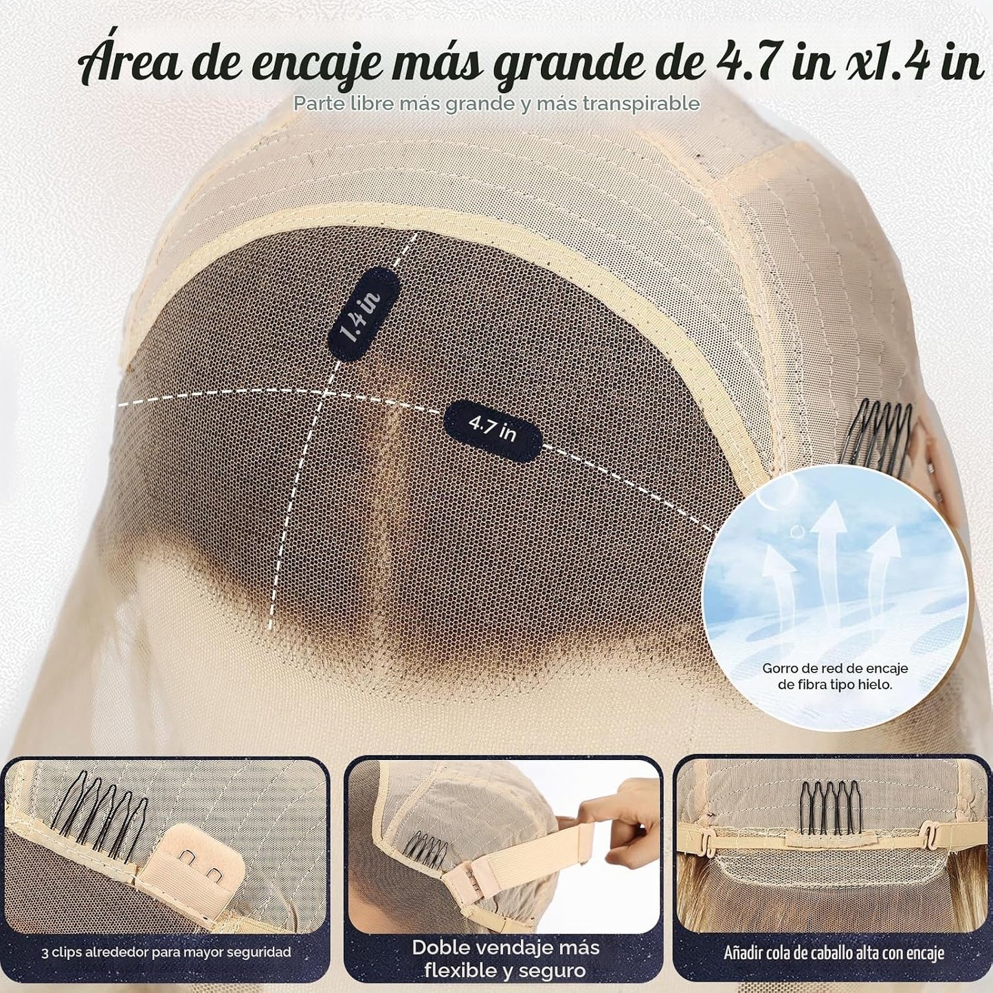 starluck Pelucas de Cabello Humano con Encaje Frontal Pelucas de Ca...