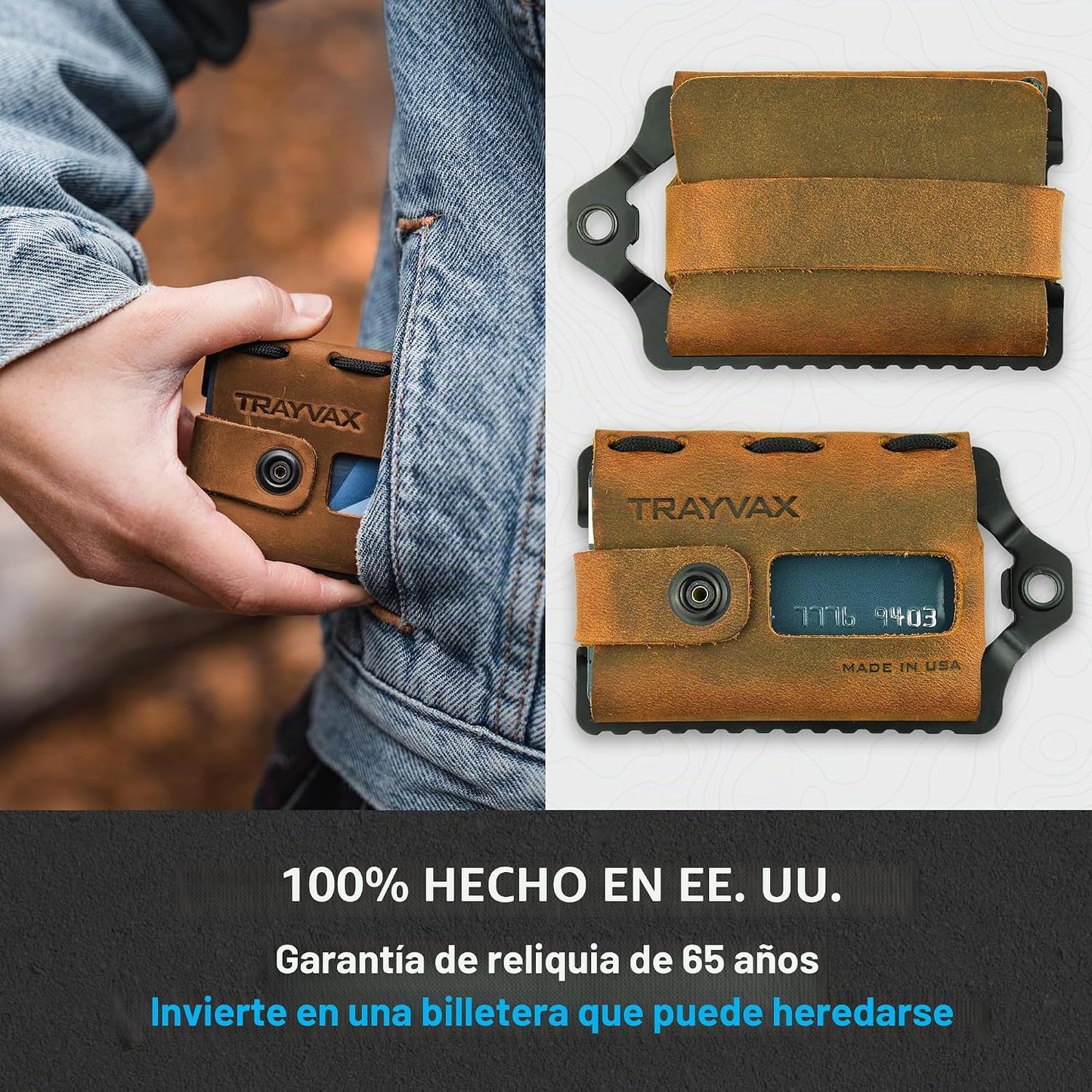 Trayvax Element Wallet, RFID bolsillo frontal para tarjetas de créd...