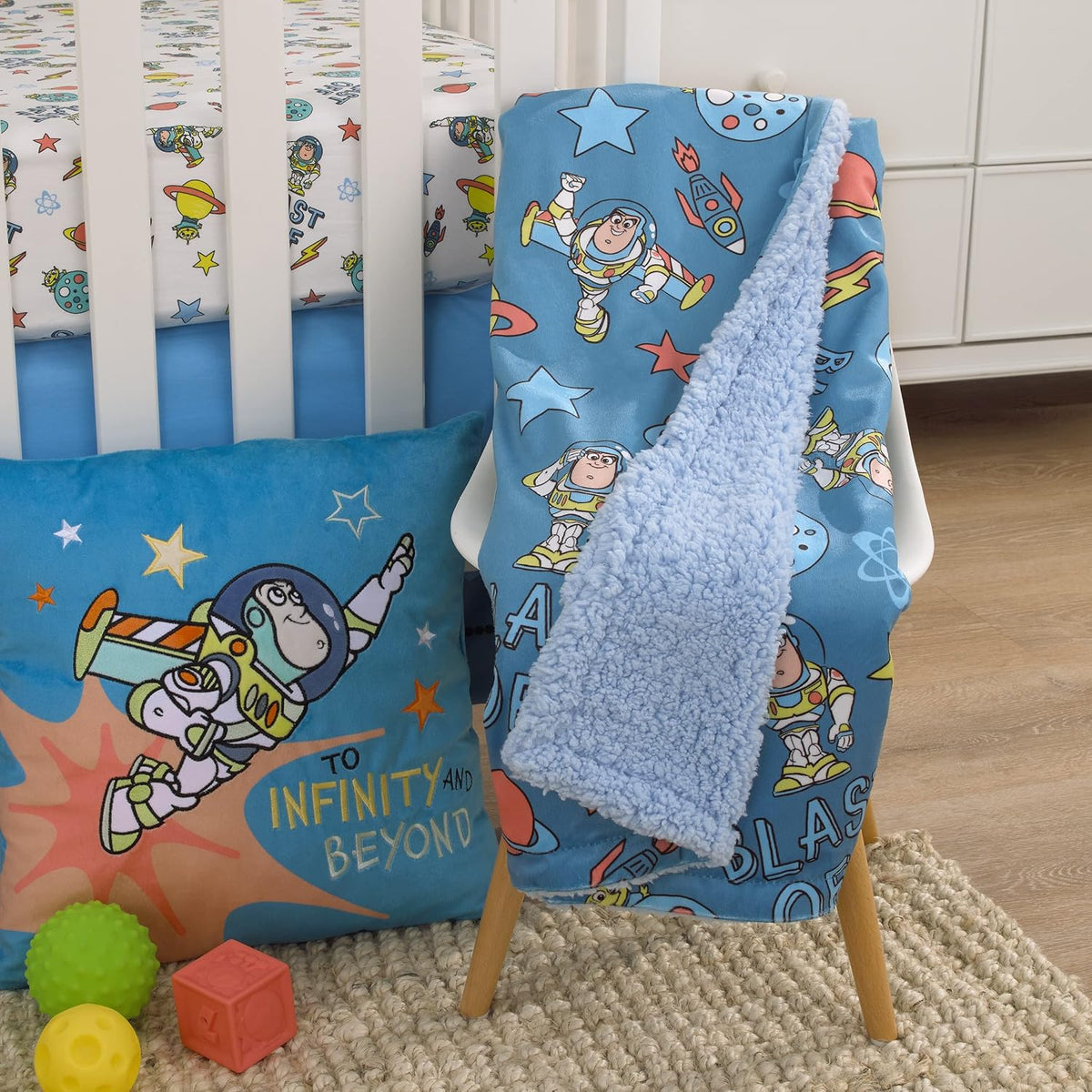 Disney Toy Story Buzz Lightyear - Manta para bebé de sherpa súper s...