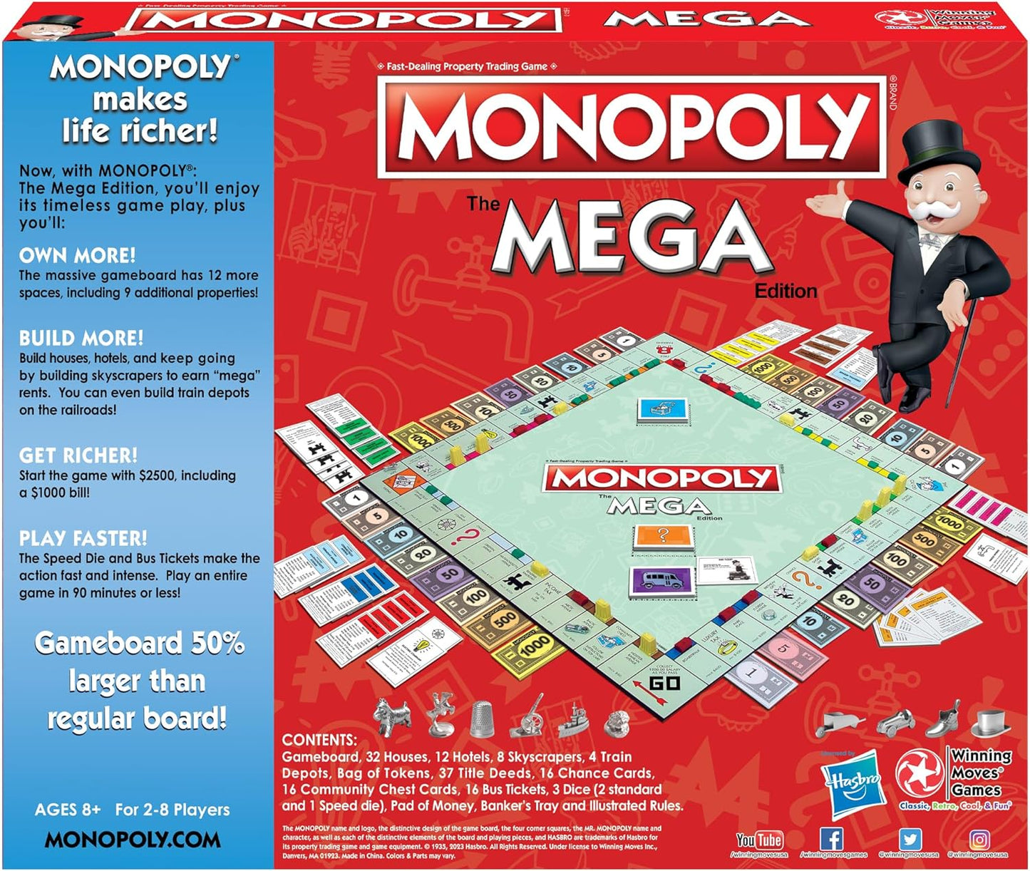Monopoly The Mega Edition de Winning Moves Games USA, una versión m...