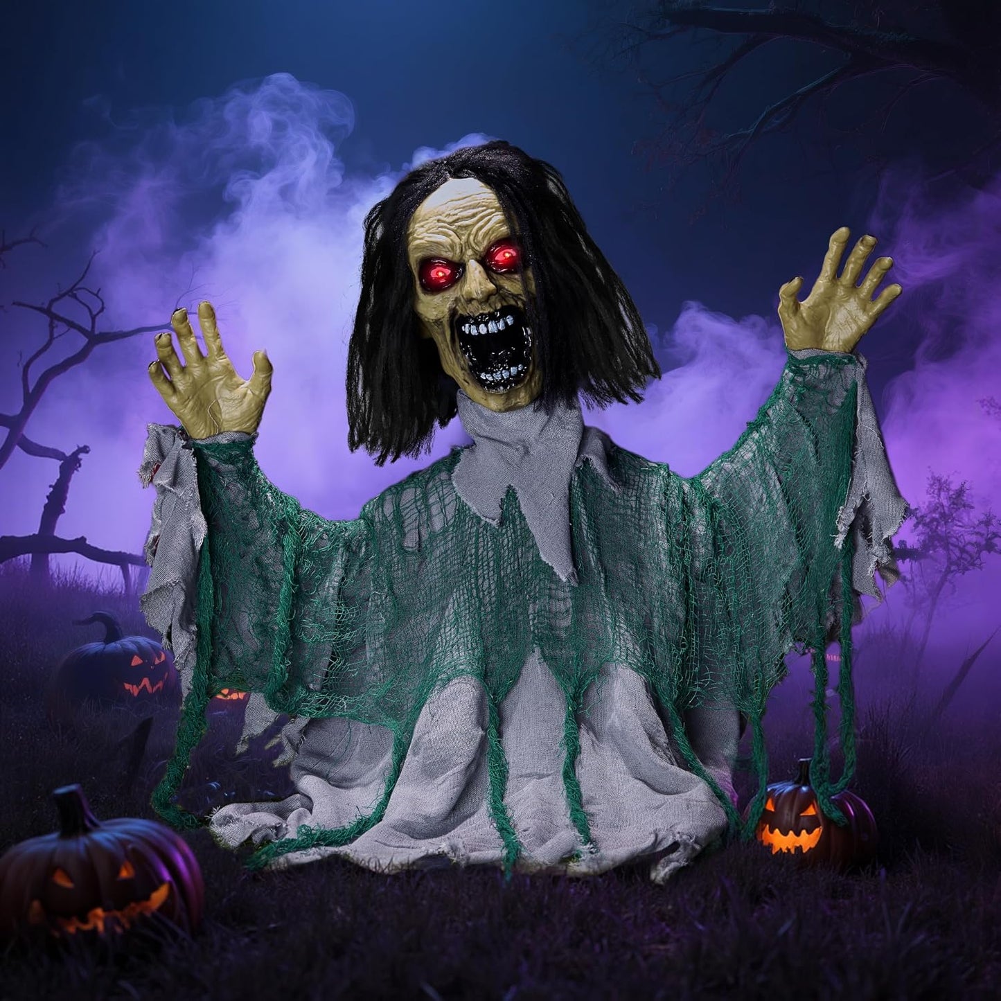 JOYIN Decoraciones animatrónicas de Halloween para exteriores, romp...