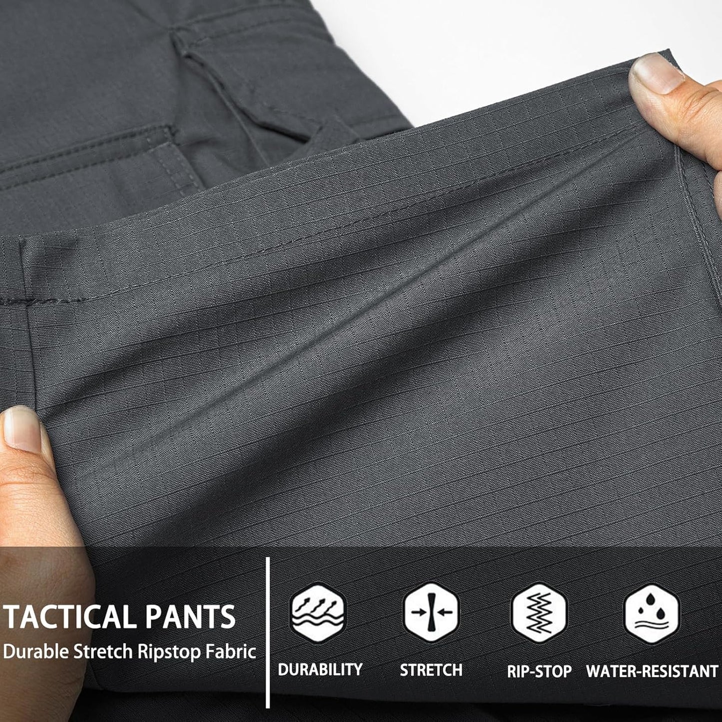 Hiwise Pantalones tácticos elásticos para hombre, resistentes al ag...