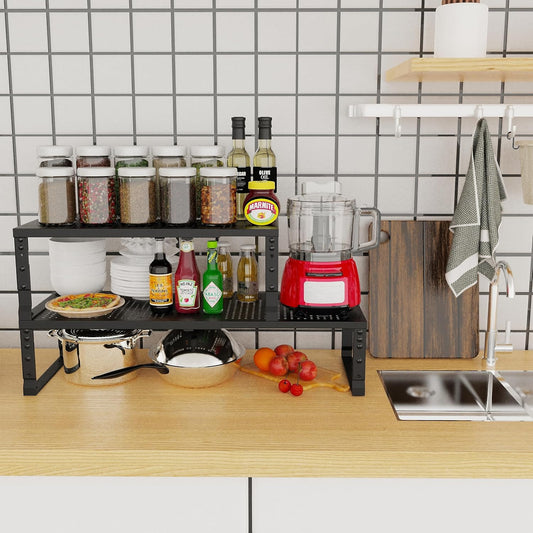Jojocross Organizador de cocina apilable ajustable y expandible par...