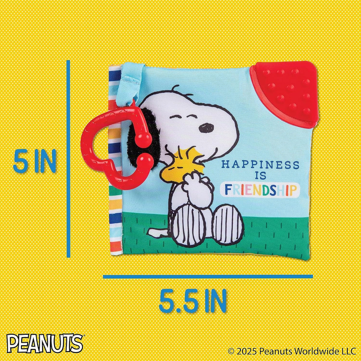 Kids Preferred Peanuts Snoopy Baby Stuff Fun Crinkle Book con clip...