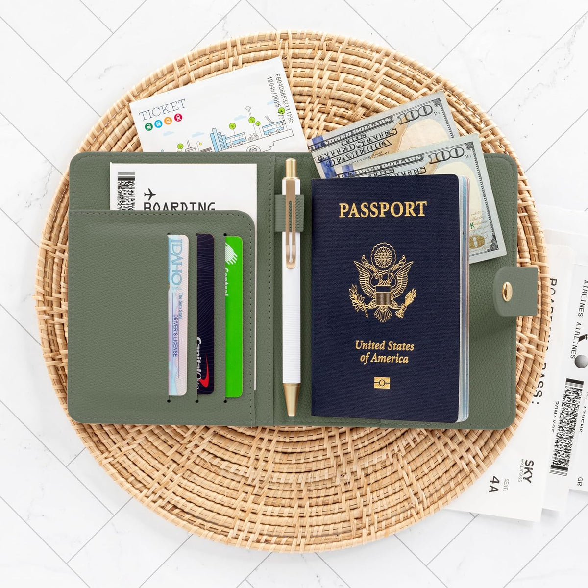 Hermoso soporte para pasaporte para viajes, bonita funda con soport...