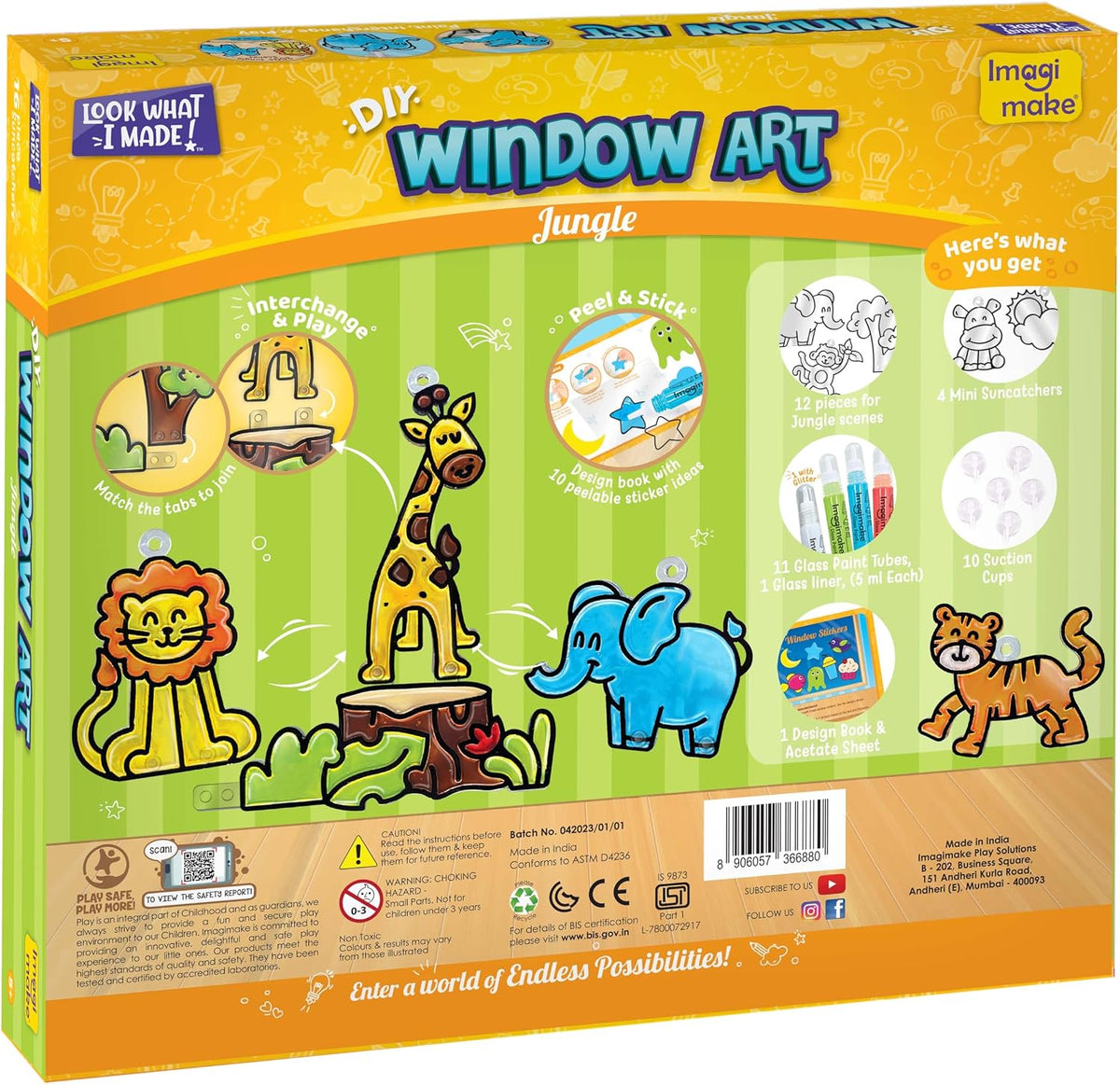 Imagimake Arte de ventana - Jungle, kit de atrapasoles de 16 piezas...