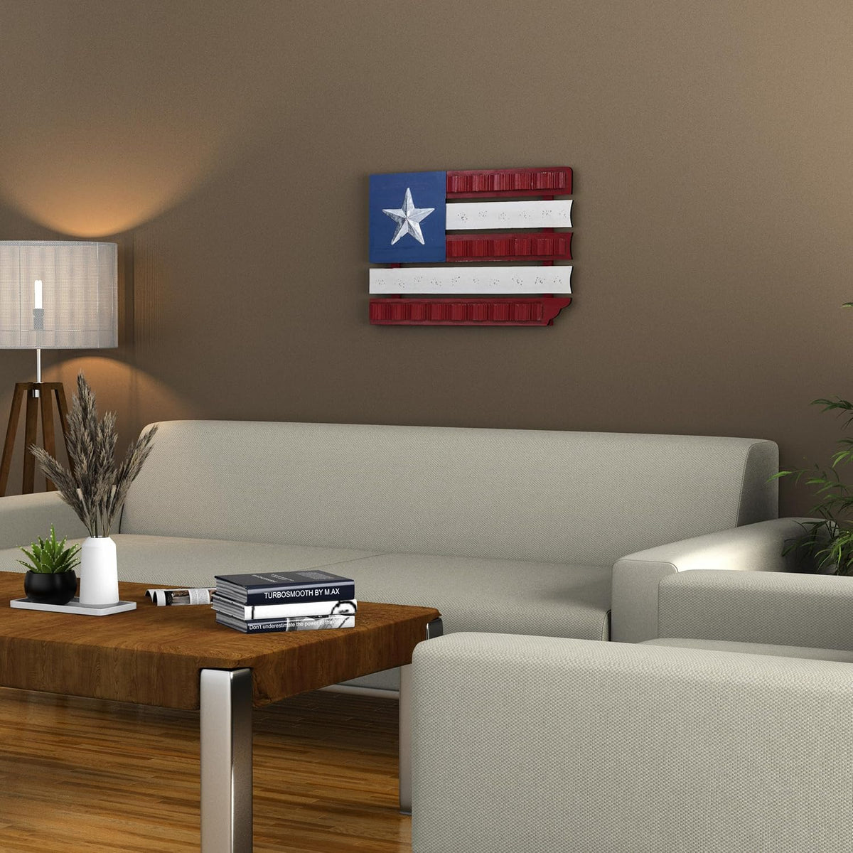 Alpine Corporation IAR160 - Arte de pared de bandera americana de m...