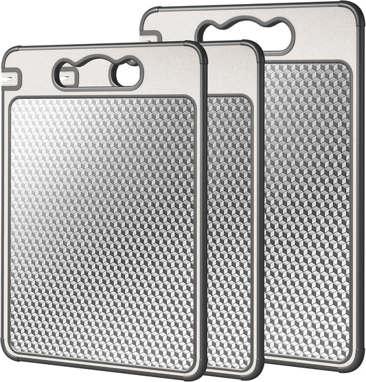 Tabla de cortar de acero inoxidable 304 de doble cara y paja de tri...
