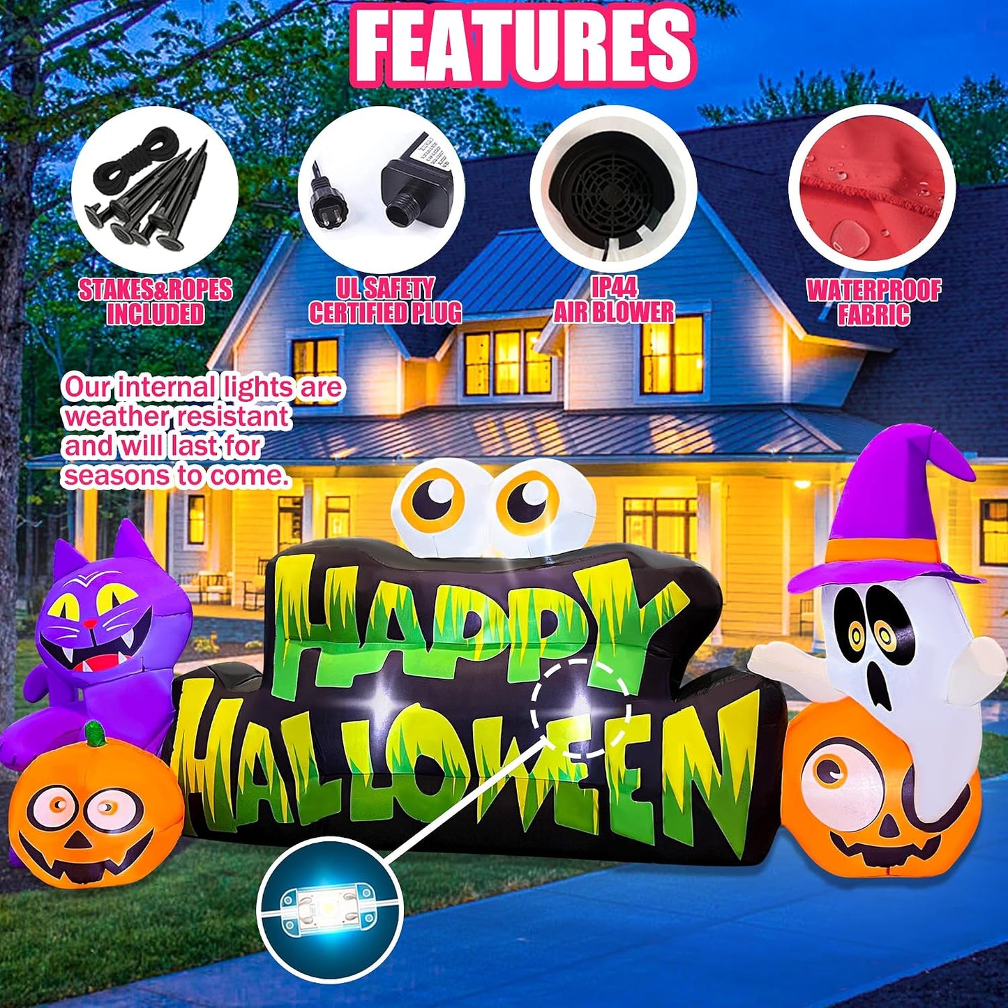 BLOWOUT FUN - Pancarta inflable de Halloween de 10 pies con diseño...