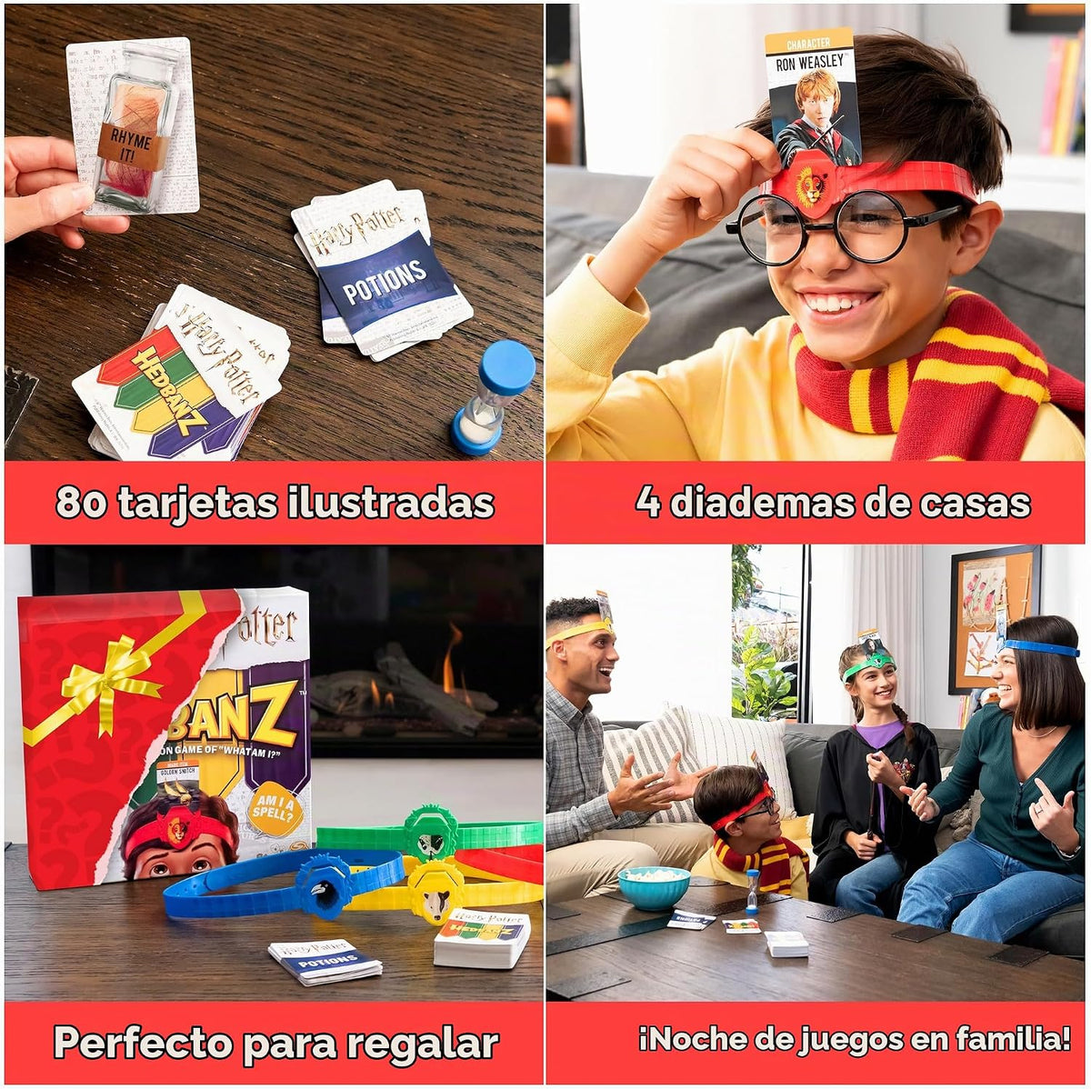 Hedbanz, Mundo Mágico de Harry Potter Edición 2022 con Nuevas Carta...
