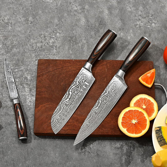 Juego de cuchillos de chef de cocina profesional, Razor Sharp de ac...