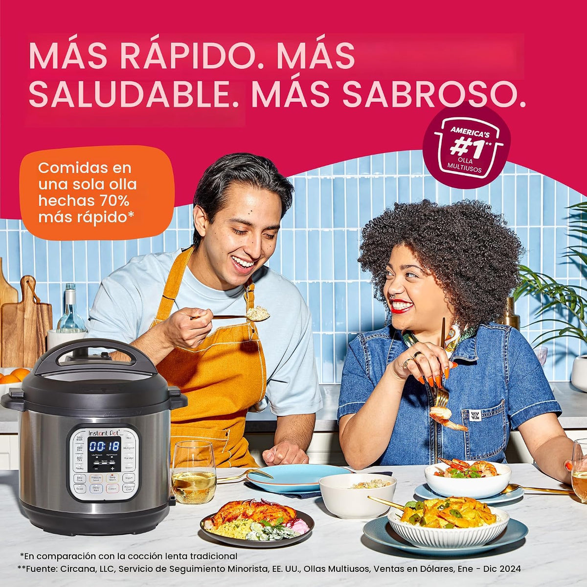 Instant Pot IP-DUO60, 6cuartos\/1000W - Olla a presión multifunción...