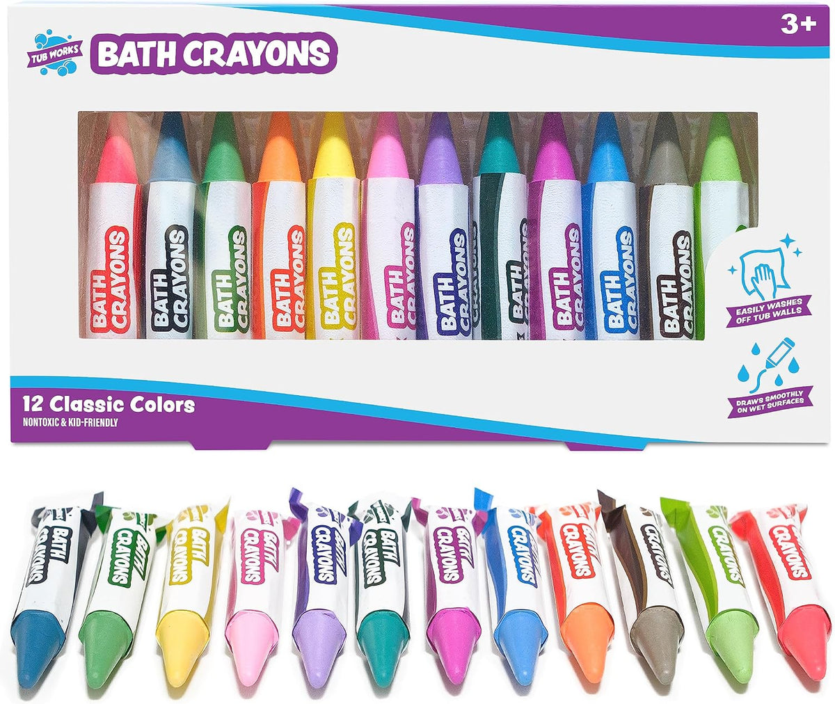 Tub Works® Smooth™ - Crayones de baño de juguete de baño, paquete d...