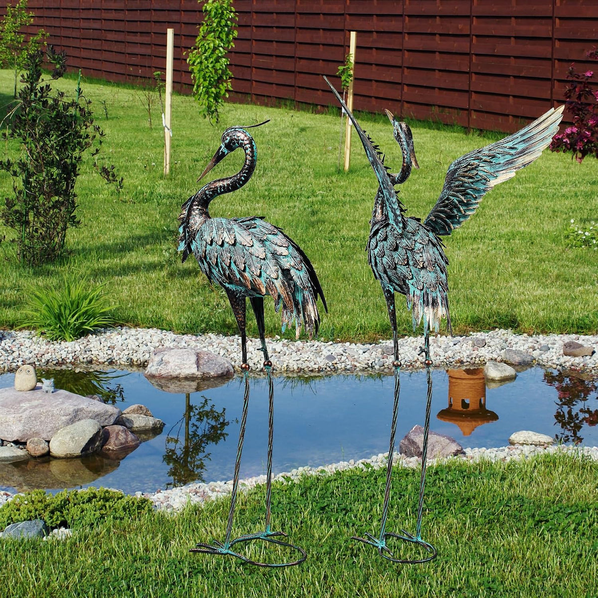 Ruifabo Estatuas de Jardín Esculturas Grandes de Grúa de Metal, Est...