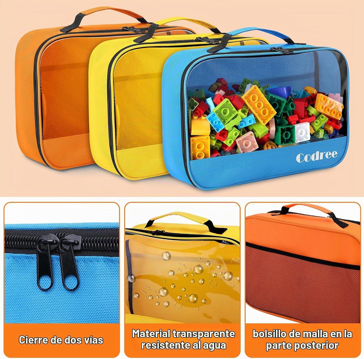 codree Paquete de 6 bolsas grandes de tela Oxford para almacenamien...