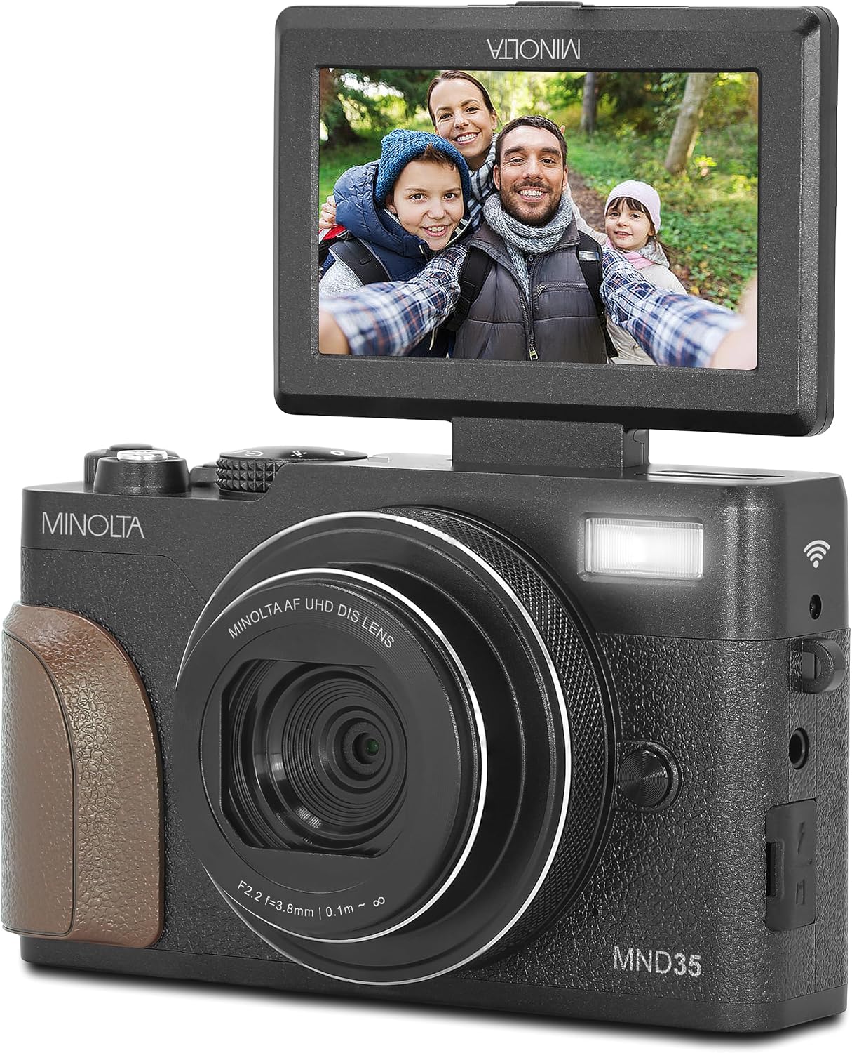 Minolta MND35 64MP 4K Ultra HD Wi-Fi Cámara digital, color negro |...