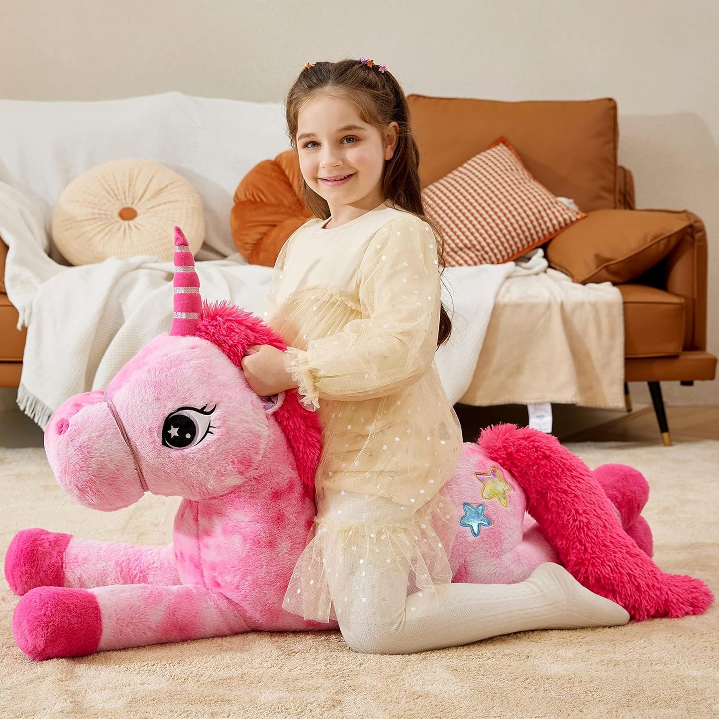 IKASA Juguetes de peluche de unicornio gigante, Licorne, juguete su...