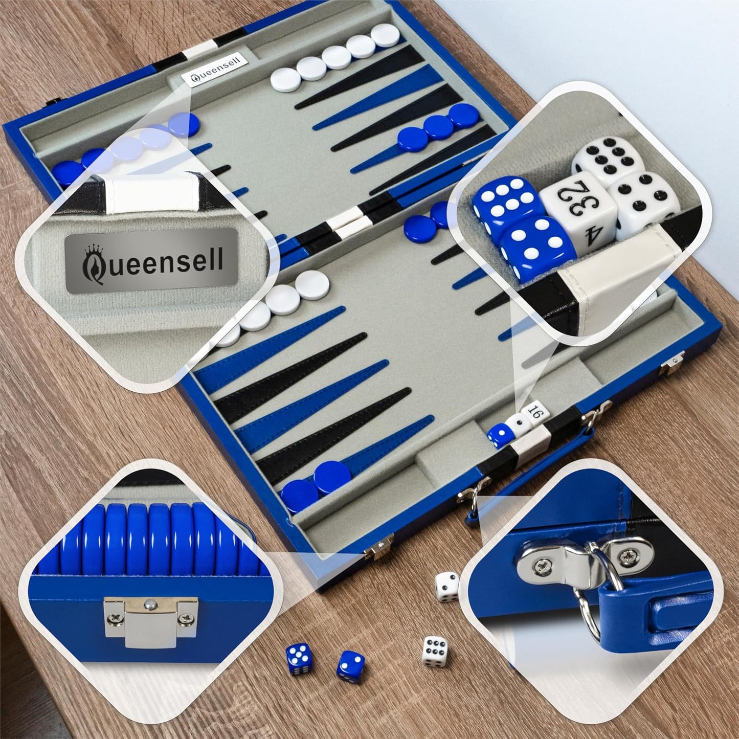 Juegos de backgammon para adultos \u2013 Juego de mesa de cuero PU...
