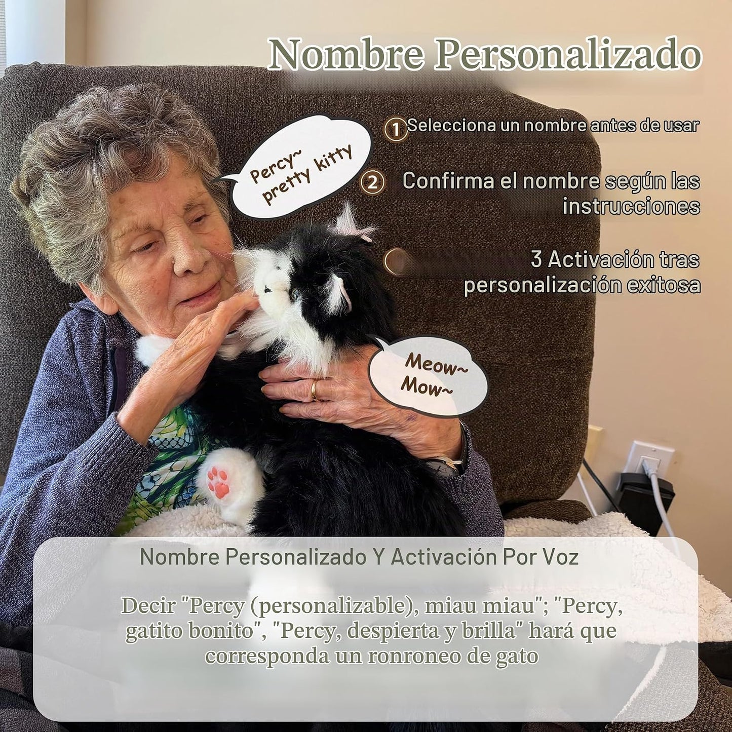 Chongker - Animales de peluche realistas para ancianos | Gato robót...
