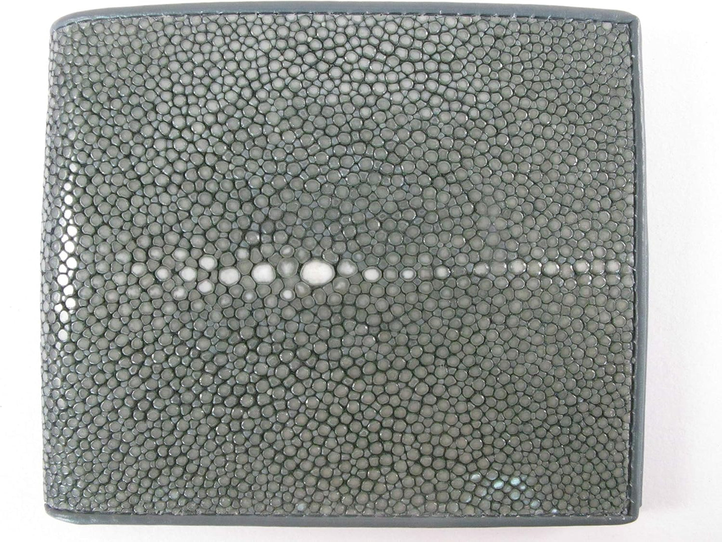 Pelgio Cartera plegable de cuero de piel de Shagreen pulido genuino...