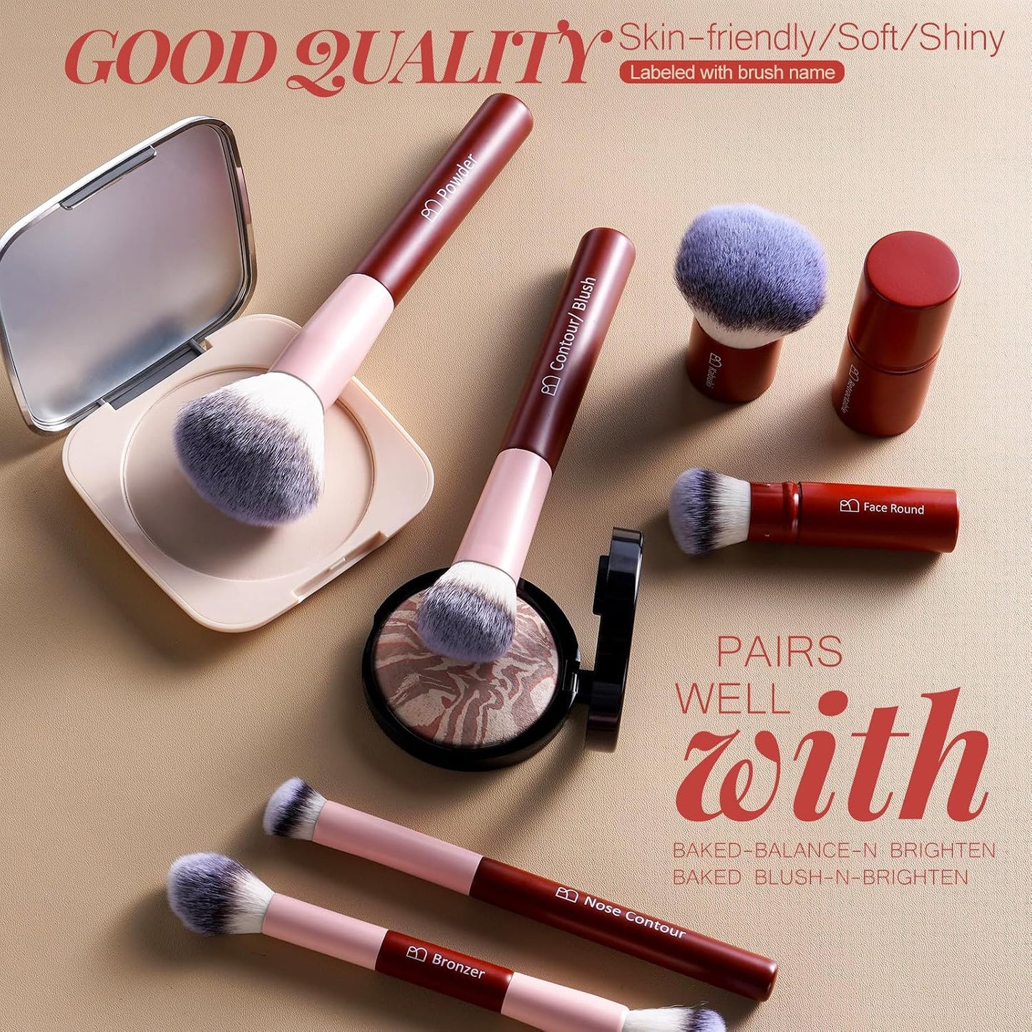 Kit de brochas de maquillaje BS-MALL \u2013 Herramientas profesiona...