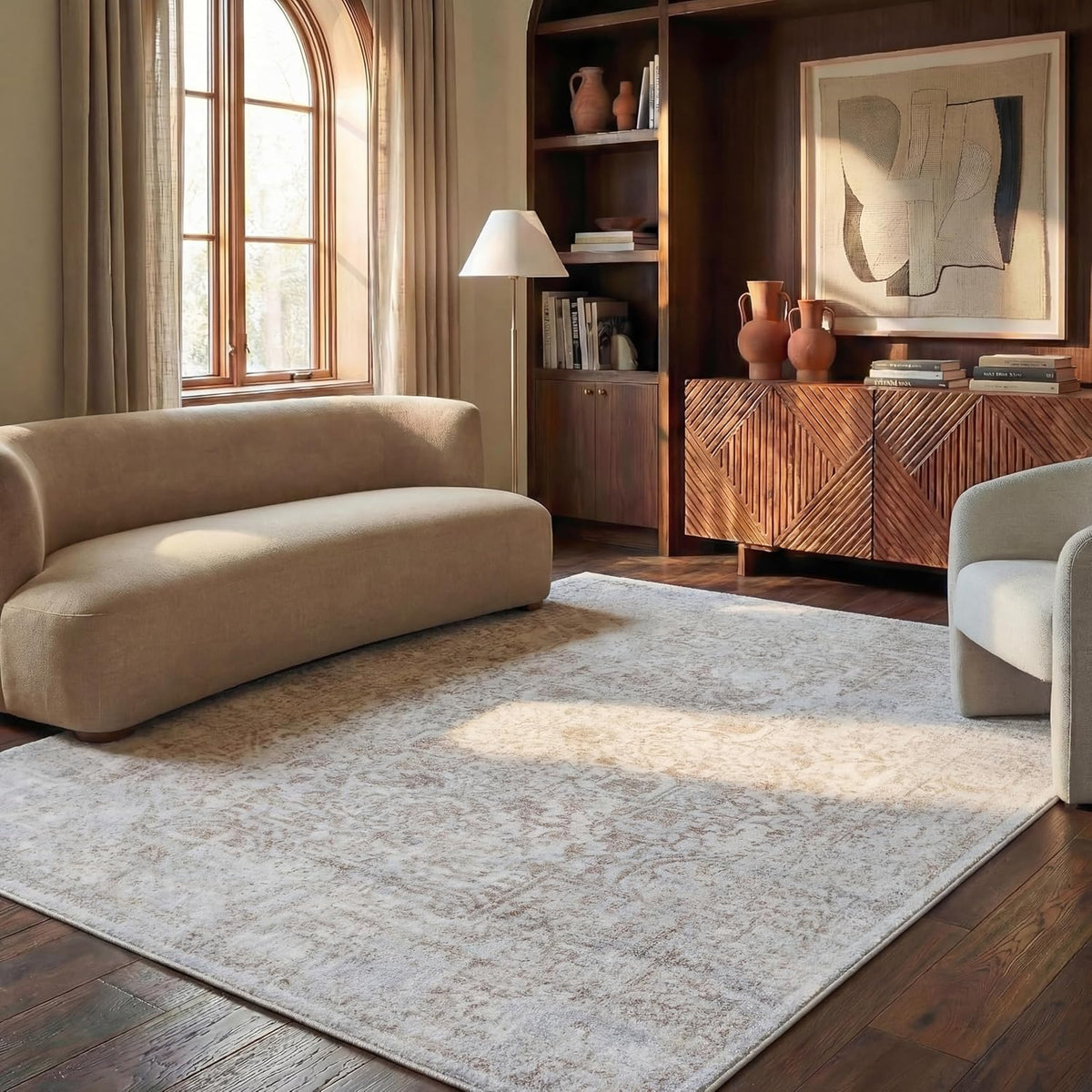 SAFAVIEH Alfombra de Área 9x12 - Colección Evoke - Grande - Marfil...