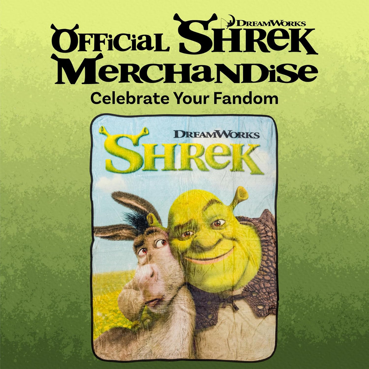 Silver Buffalo Shrek Donkey and Shrek Hugging - Manta de forro pola...