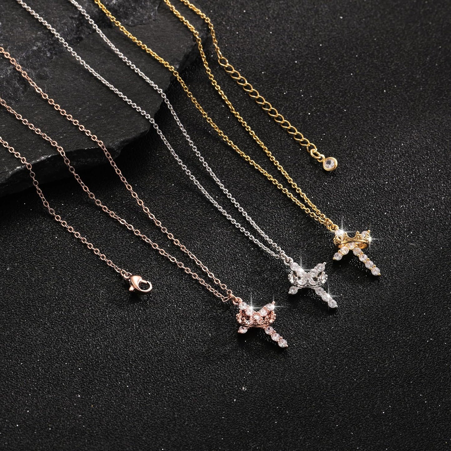 NECOCY Regalos de Pascua, collares mejorados con cruz de corona par...