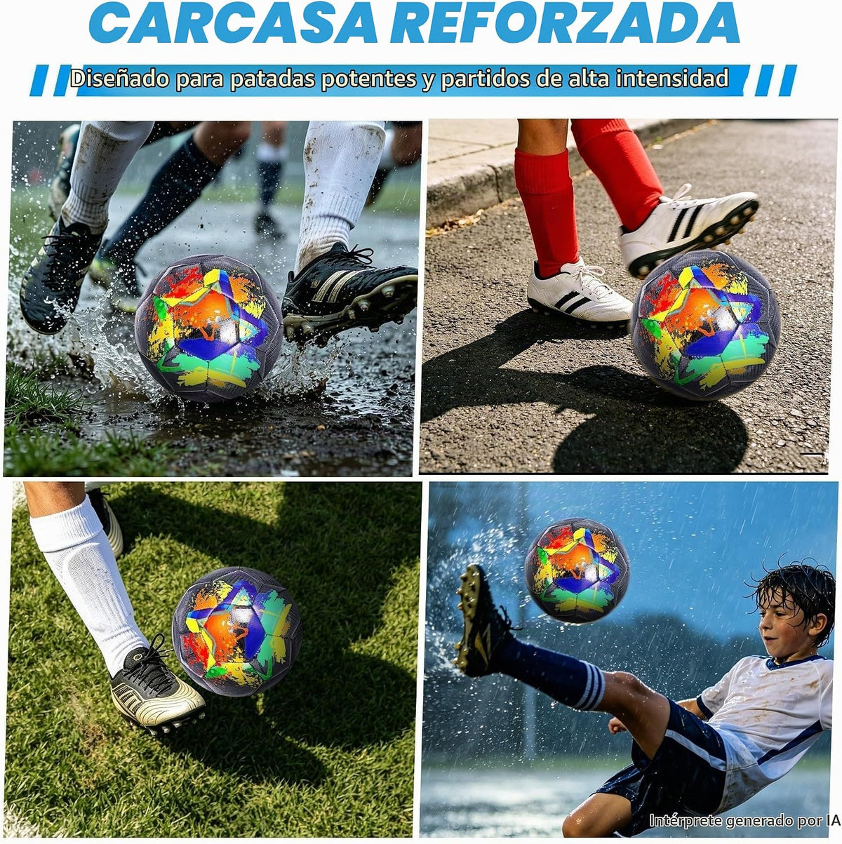 Champhox Balón de Fútbol Tamaño 4, Balones de Fútbol de Construcció...
