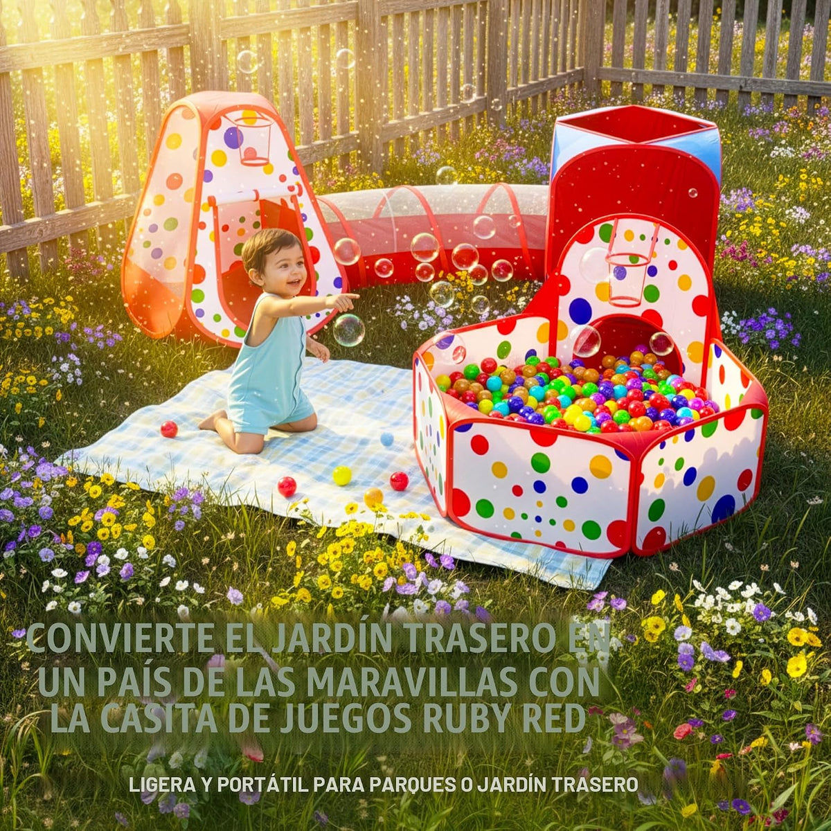 Playz Tiendas de campaña para niños, 5 piezas, túneles de gateo y p...