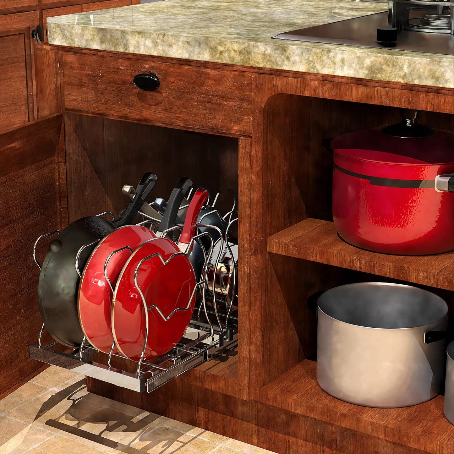 Simple Houseware Organizador deslizante extraíble para debajo del g...