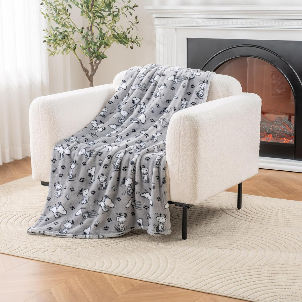 Berkshire Blanket Peanuts® VelvetLoft® - Manta de felpa de Snoopy c...