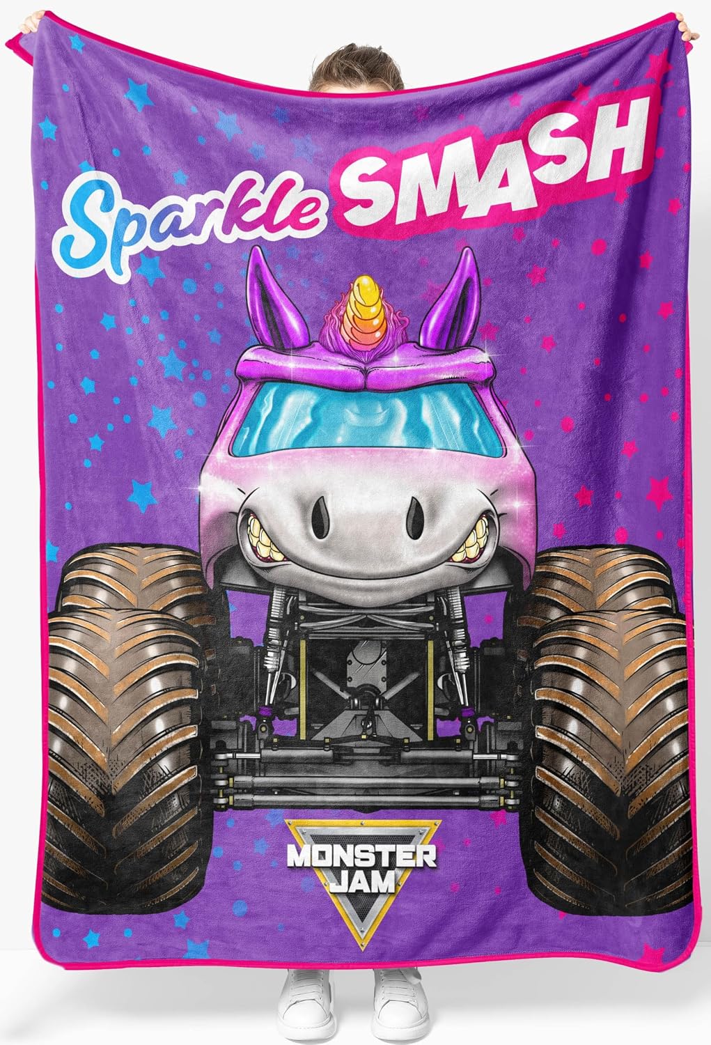 Monster Jam Sparkle Smash Monster Truck - Manta para niños, 46 x 60...