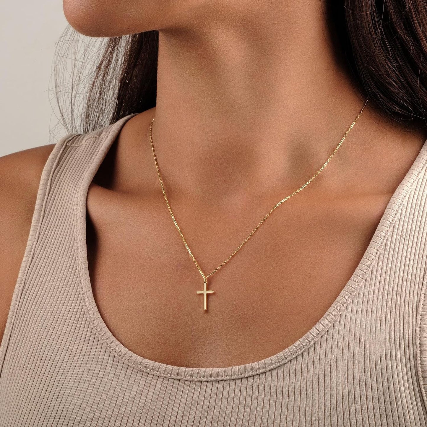 Turandoss Collar de Cruz de Oro para Mujeres - Delicado Collar de C...