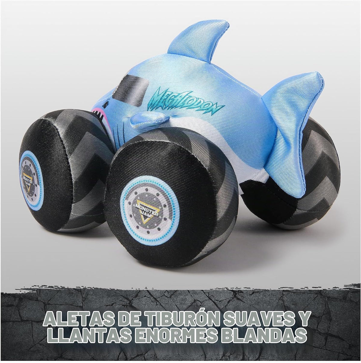 Monster Jam Camión de peluche Megalodon de 7 pulgadas con luces y s...