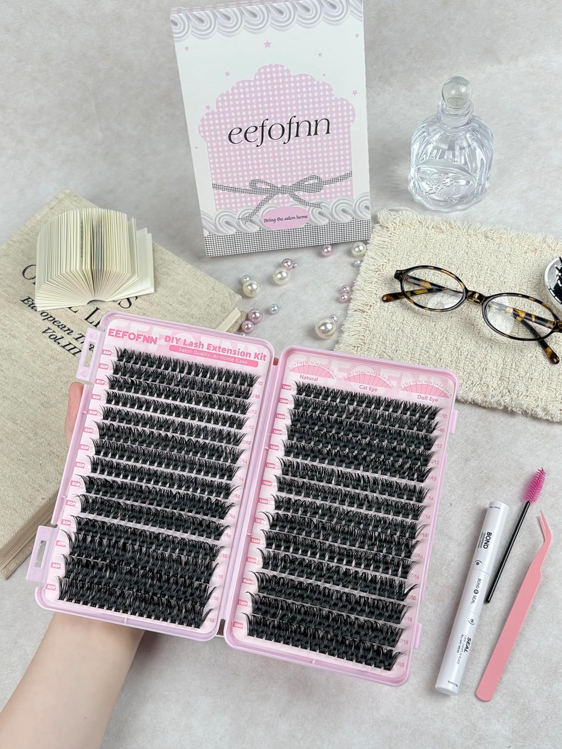 Kit de extensiones de pestañas con volumen, 560 piezas, 80D 100D, k...