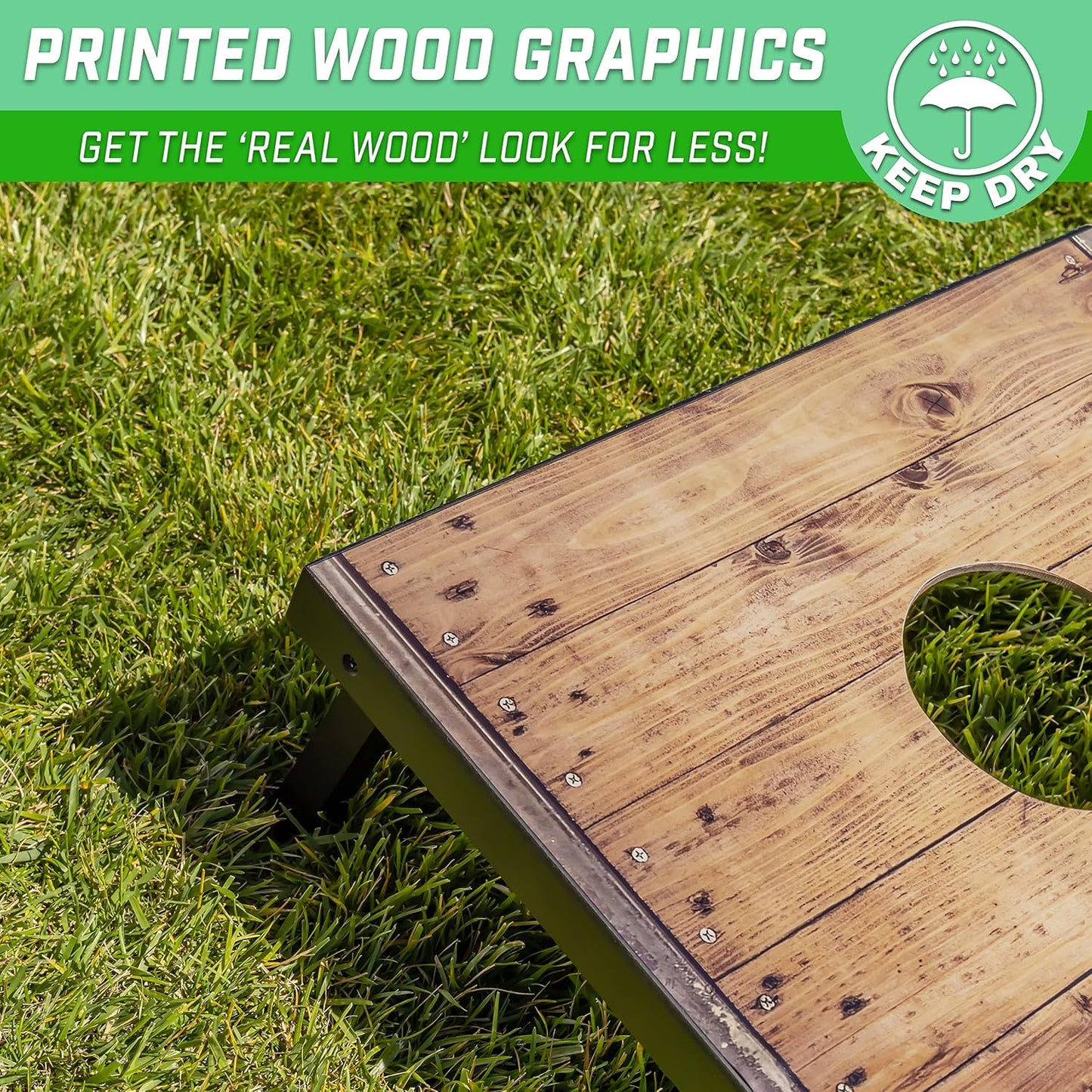 Juegos de Cornhole portátiles GoSports: incluye 2 tablas, 8 pufs y...