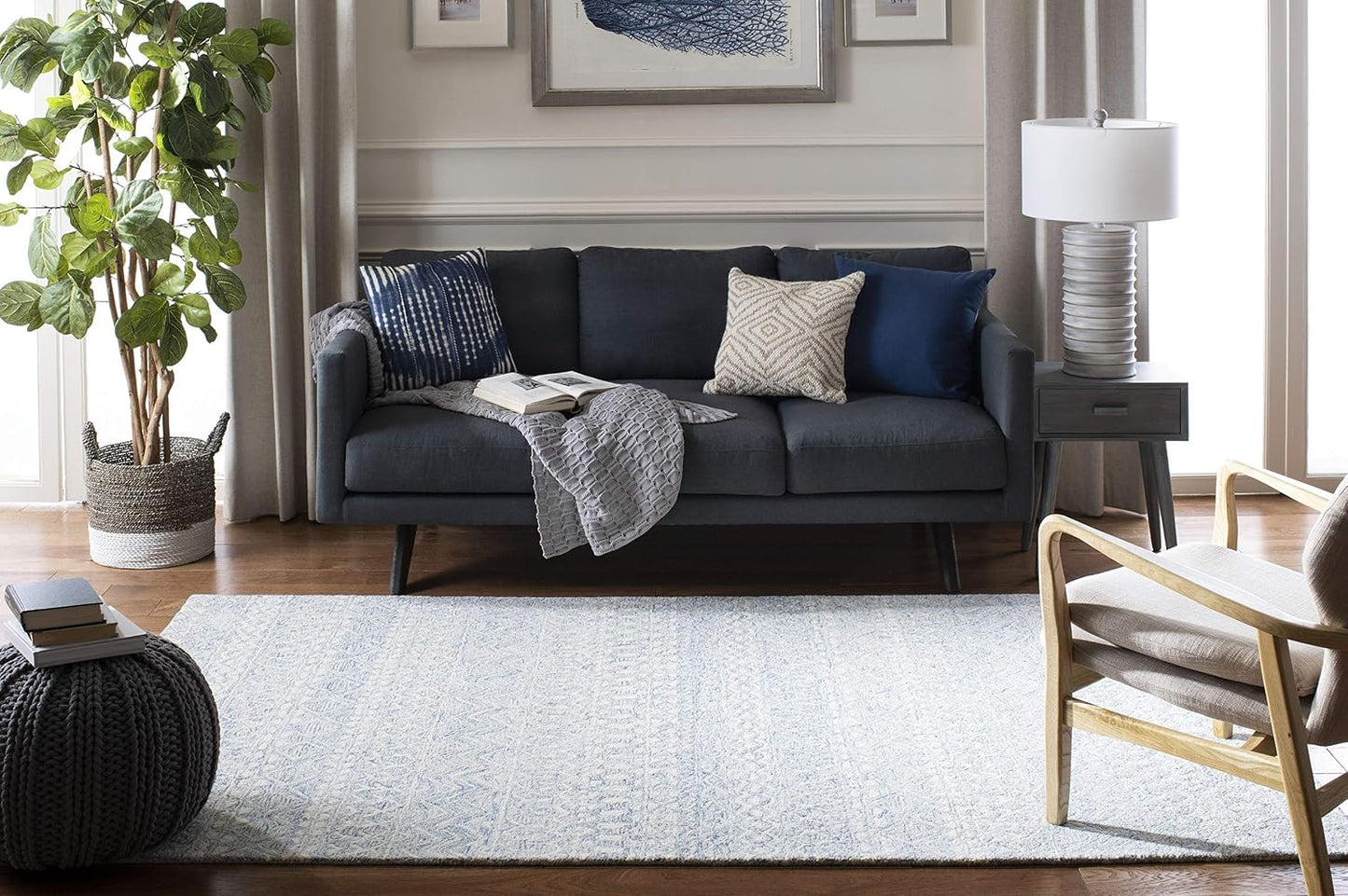 SAFAVIEH Micro-Loop Collection MLP502M - Alfombra de lana tribal ma...