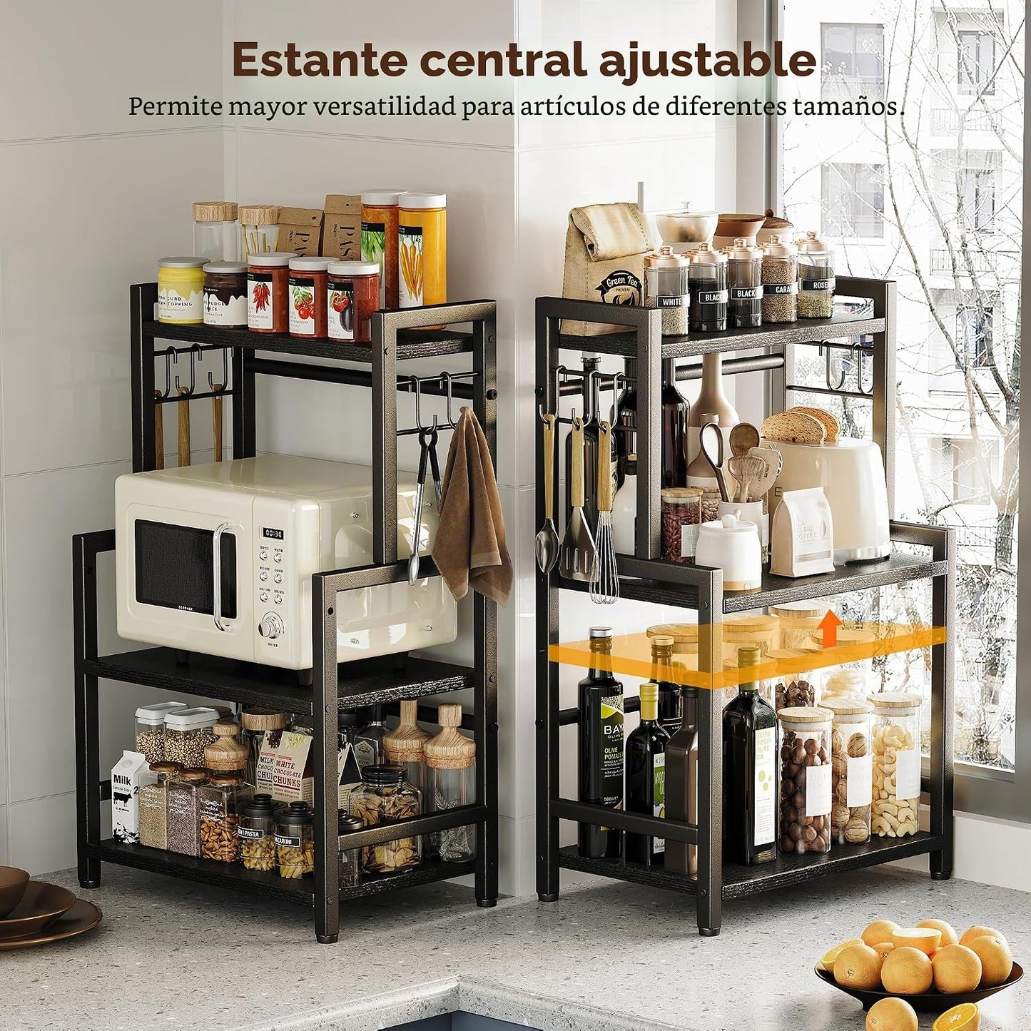 Organizador de encimera de cocina, estante de especias de 3 niveles...