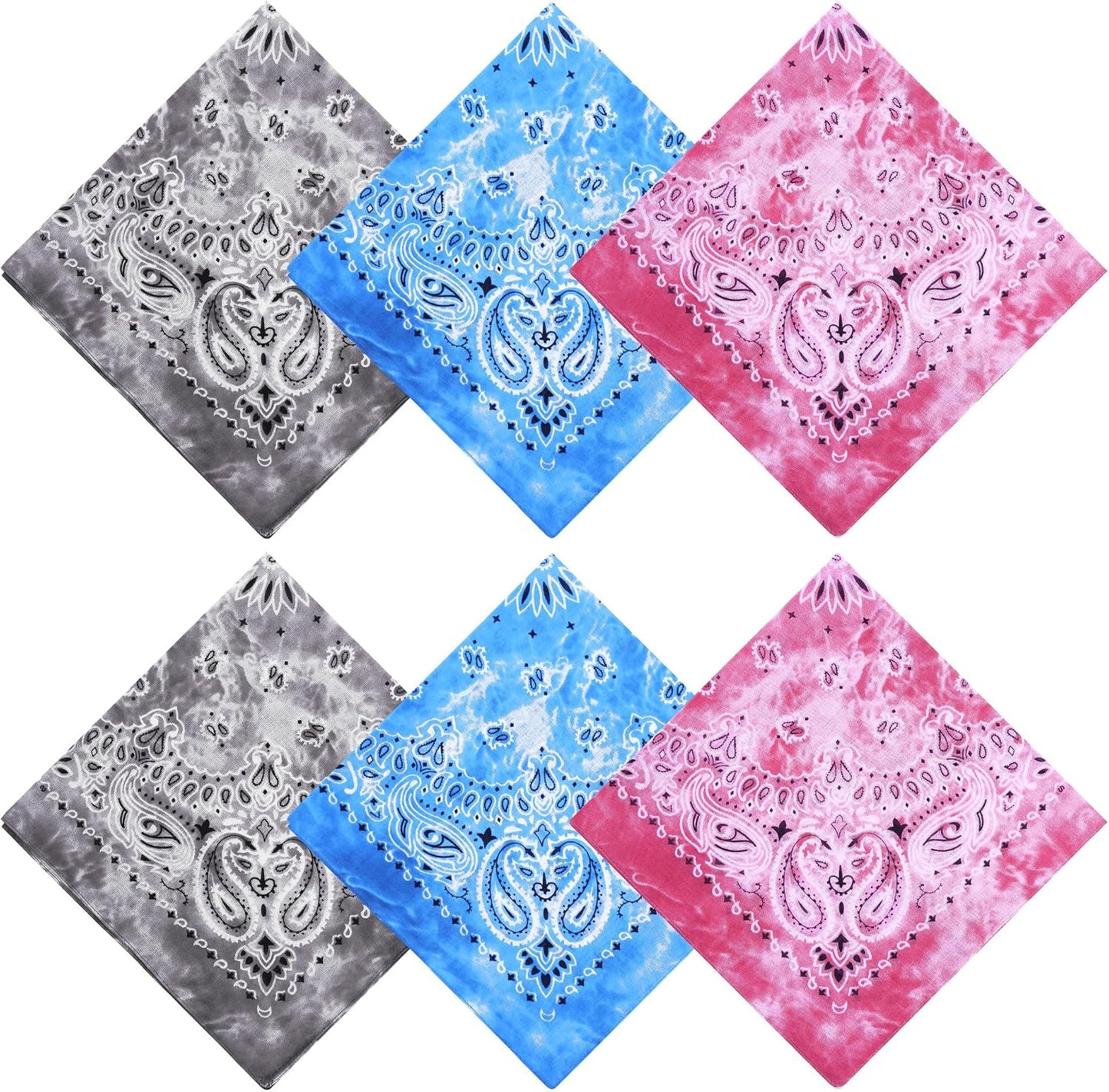 URATOT Paquete de 6 bandanas de algodón con estampado de cachemira...