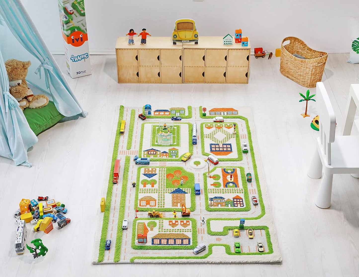 IVI Alfombras de Juego 3D, Verde Tráfico, 39 x 59 Pulgadas