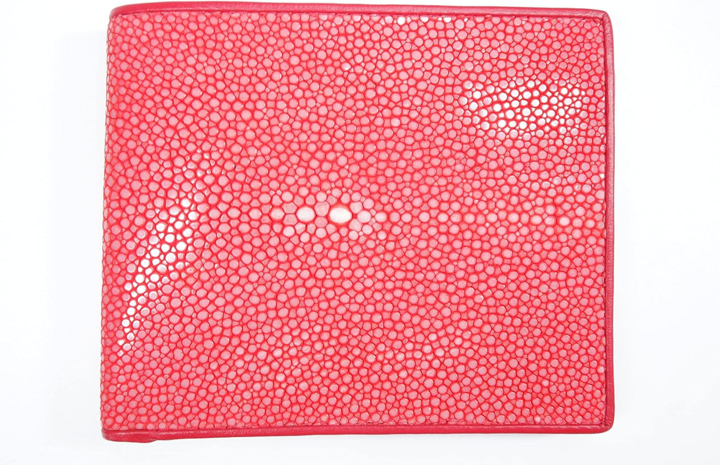 Pelgio Genuino Pulido Stingray Shagreen Piel Bifold Cartera (Carrmi...