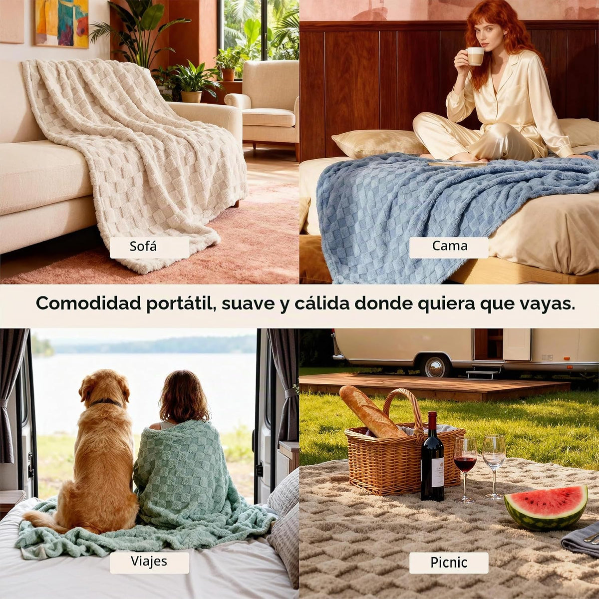 Bedsure GentleSoft - Manta verde salvia para sofá, manta de forro p...