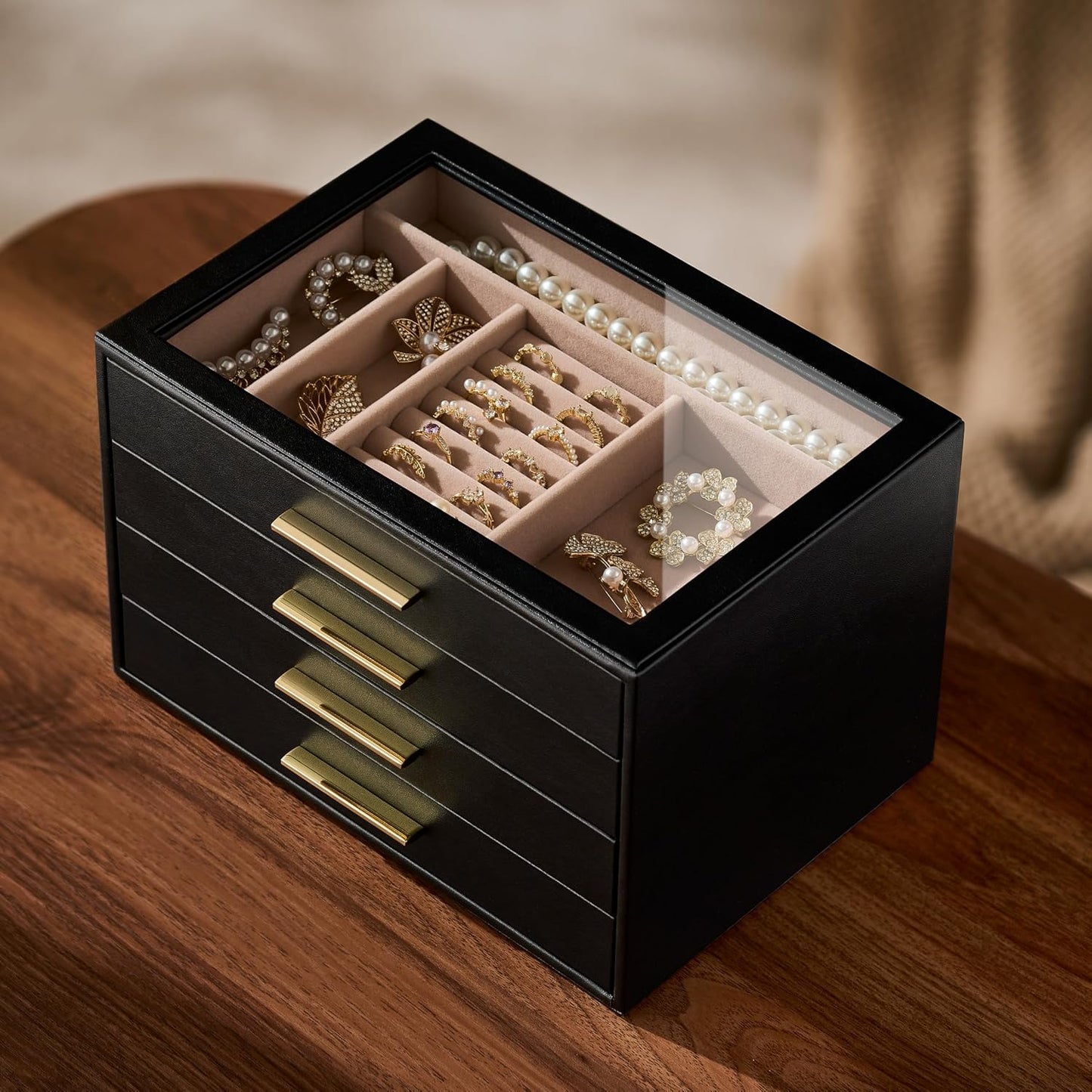 pickpiff Caja Organizadora de Joyas para Mujer: Estuche de Almacena...