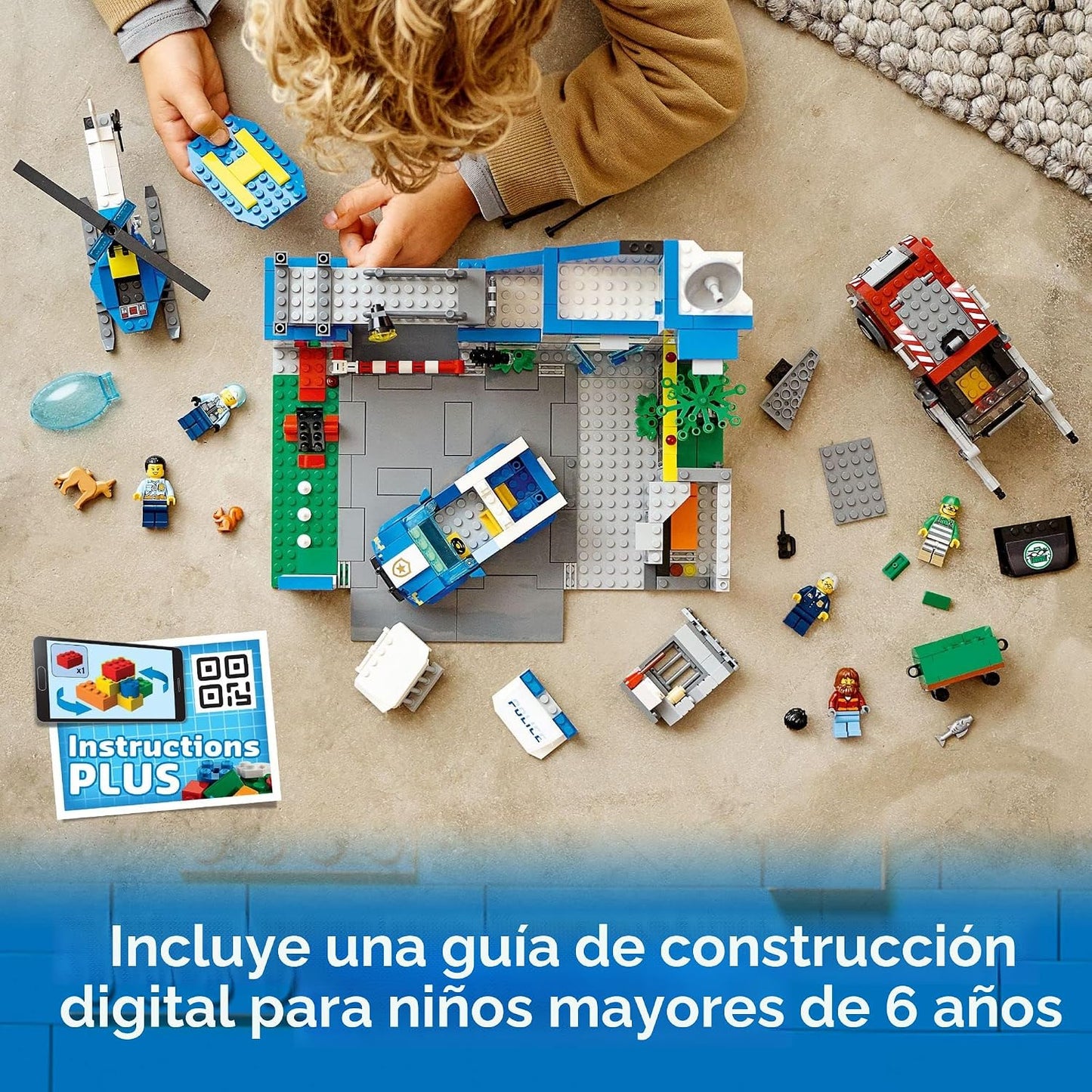 LEGO Estación de policía de la ciudad con furgoneta, camión de basu...