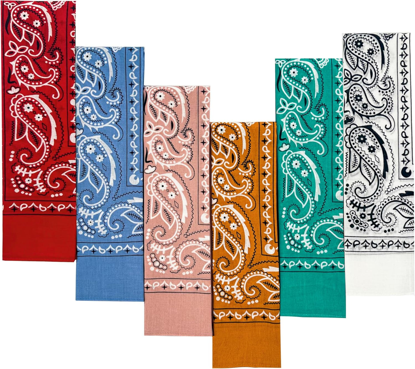 Paquete de 6 bandanas 100% de algodón conjunto de regalo \u2013 Pañ...