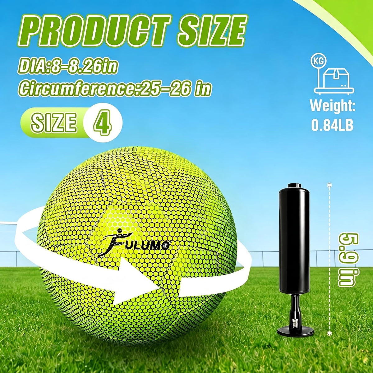 FULUMO Balón de fútbol que brilla en la oscuridad Tamaño 5\/Tamaño...