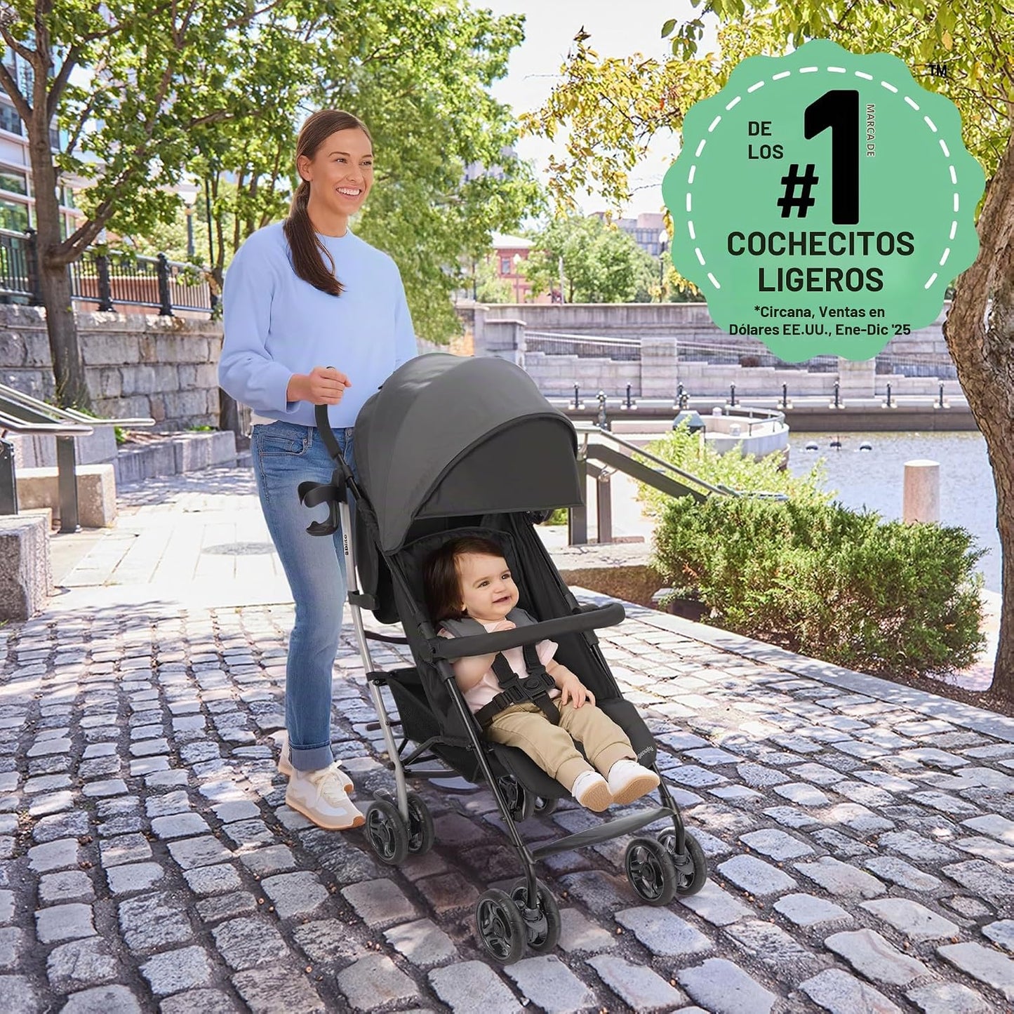 Ingenuity 3Dlite Jewel Convenience - Cochecito plegable ligero con...